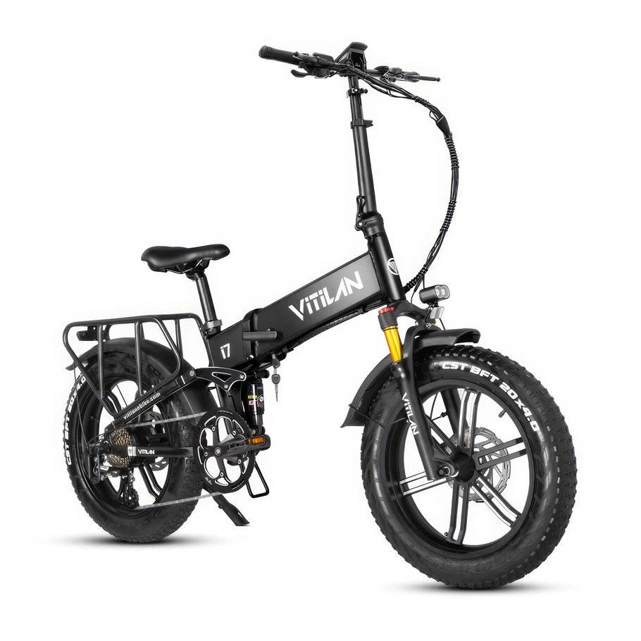 Vitilan I7 Pro 3.0 vikbar elektrisk cykel - 750W effekt | 20Ah batteri | 28mph hastighet | 65mi räckvidd