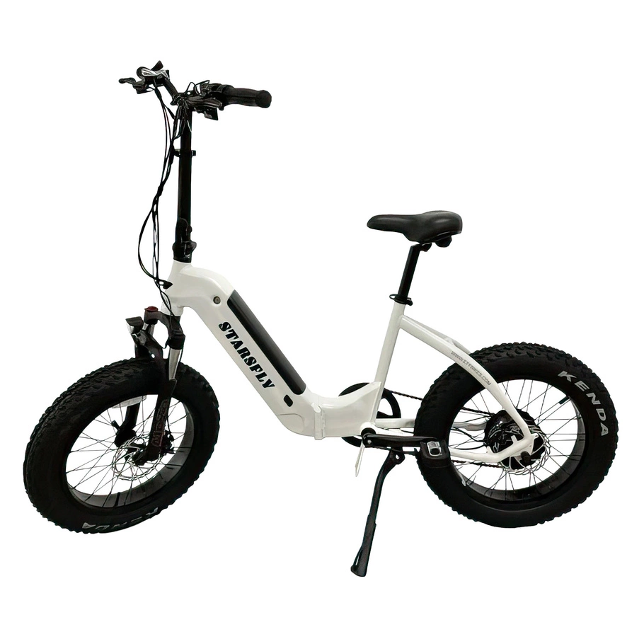 Starsfly Step-Through Electric Bike | 500W (750W Peak) effekt | 21mph hastighet | 13Ah batteri | 37mi räckvidd | vikbart fettdäck