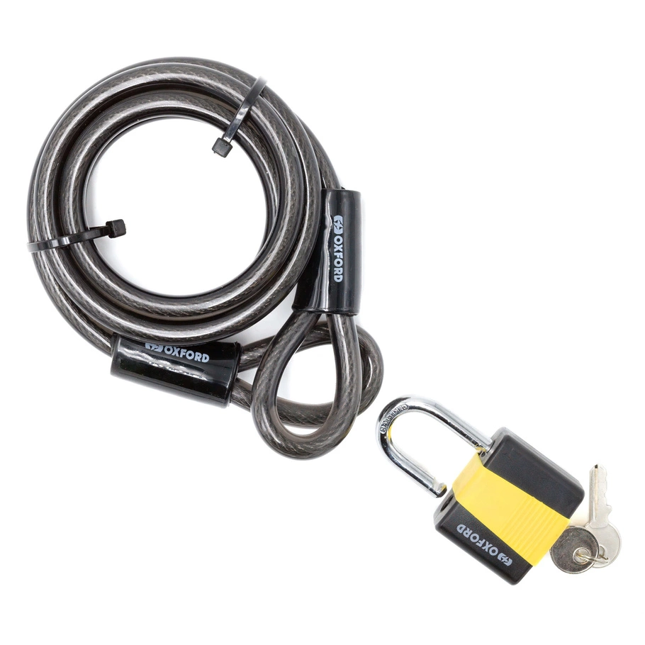 Loop Lock 1,8 m x 10 mm lås Hänglås Oxford Ebike Elektrisk skoter